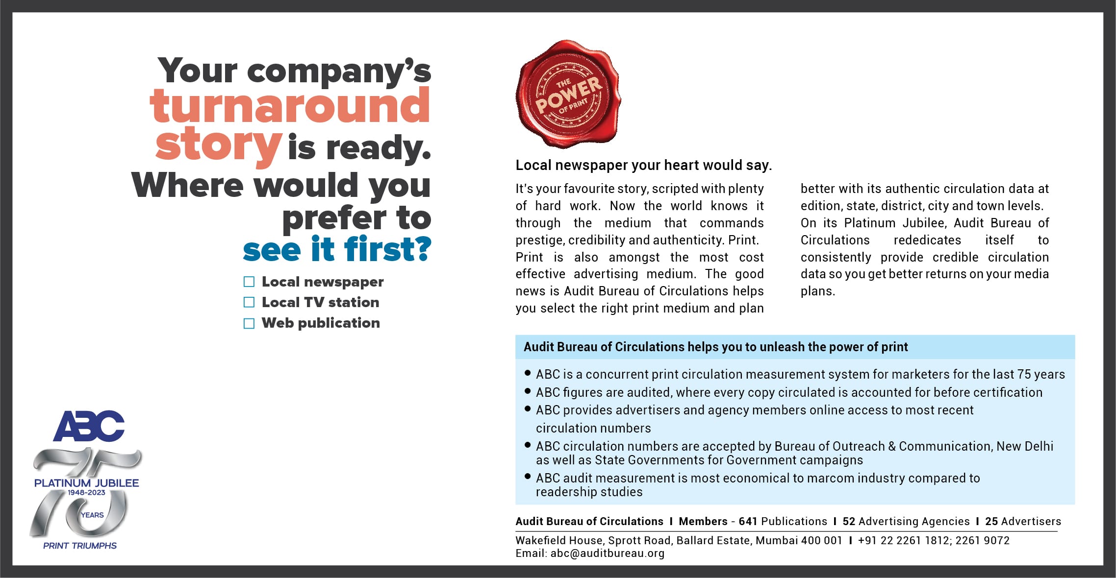 Audit Bureau of Circulations - the power of print