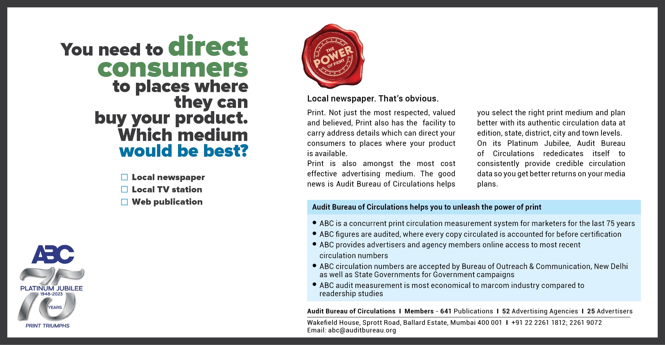 Audit Bureau of Circulations - the power of print